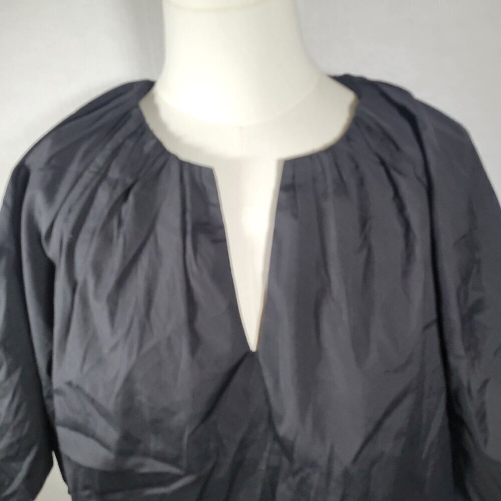 Madewell Women Black Cotton Boho Casual Retro Bell Sleeve V-neck Blouse Size 2 - Picture 2 of 11